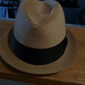 DOBBS VINTAGE IMPORTED MILAN  NATURAL COLOR WITH BLACK RIBBON MAN STRAW HAT 7